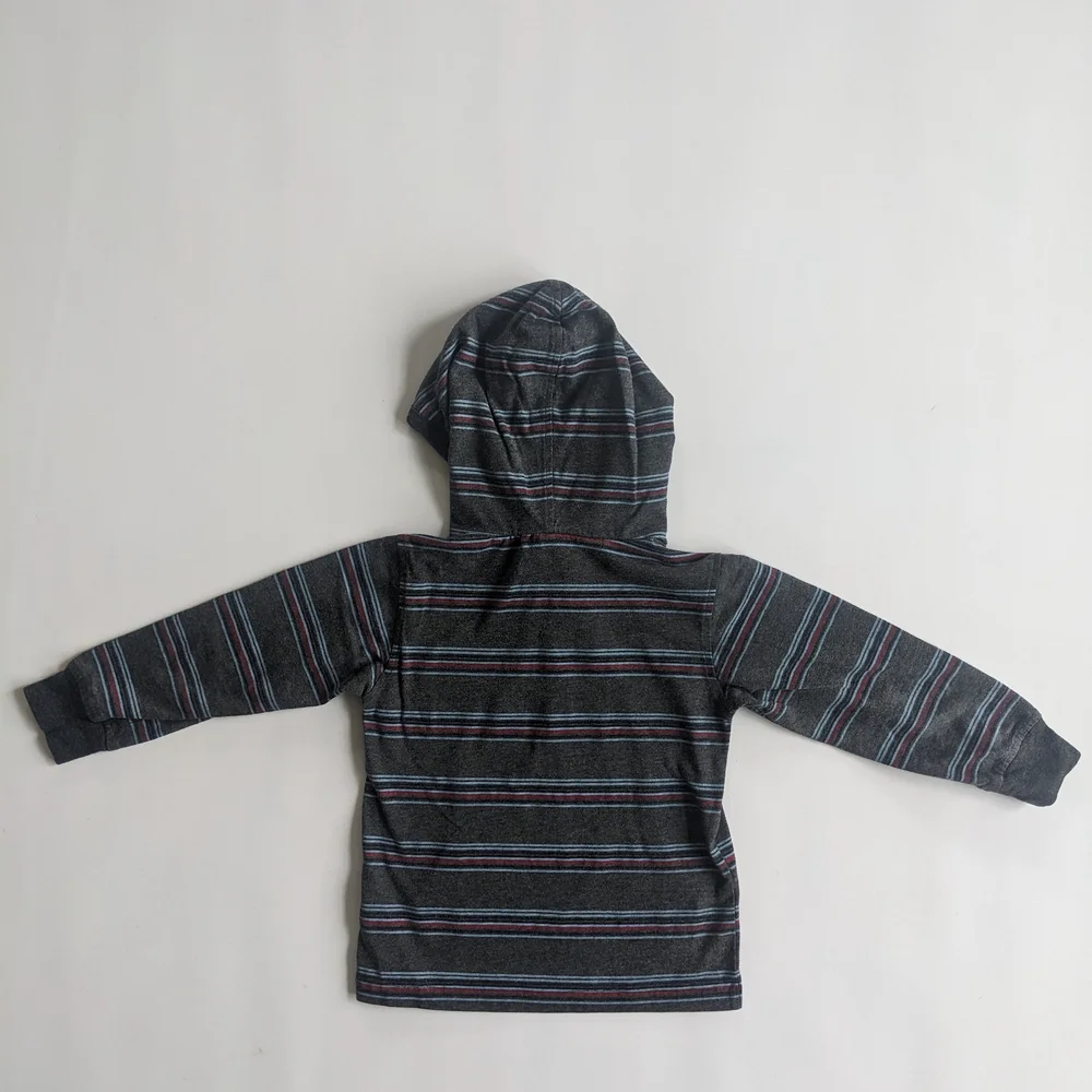 Lucky Brand Gray and Blue Striped Sweatshirt